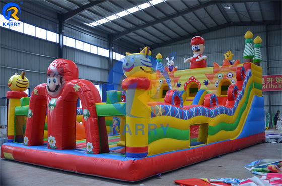 Cores personalizadas Commercial Grade Outdoor inflável Mario Theme Bouncer Slide Combo