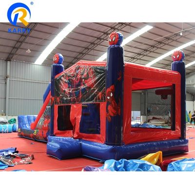 Castelo de salto inflável de cores personalizadas Homem-Aranha Castelo de salto com combinação de slide