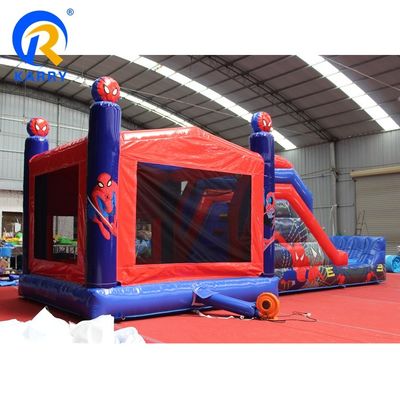 Castelo de salto inflável de cores personalizadas Homem-Aranha Castelo de salto com combinação de slide