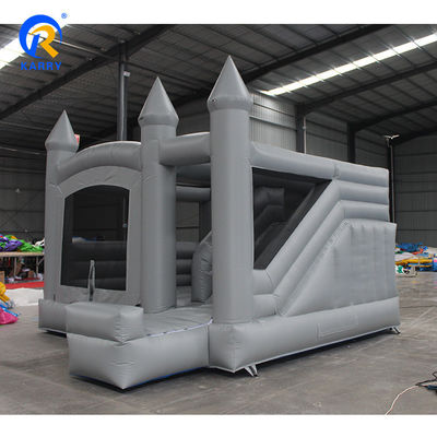 Castelo de salto branco portátil para festas ao ar livre