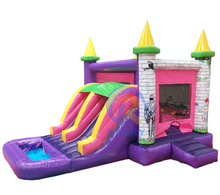 14 Faixa etária Bounce inflável em casa Salto castelo com escorrega