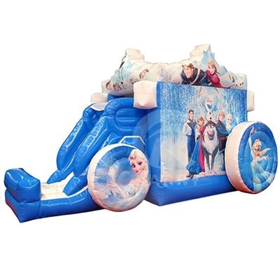 Carrinho de princesa congelado do favorito das meninas Slide de castelo inflável com sopro incluído