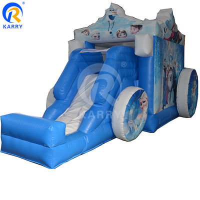Carrinho de princesa congelado do favorito das meninas Slide de castelo inflável com sopro incluído