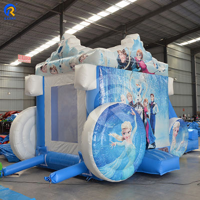 Carrinho de princesa congelado do favorito das meninas Slide de castelo inflável com sopro incluído