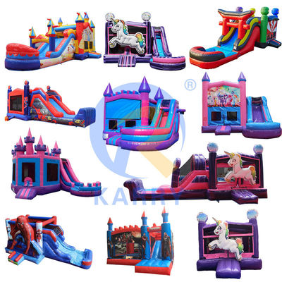 PVC 0,55mm inflável castelo congelado casa de salto combo de deslizamento para aluguel de festa comercial