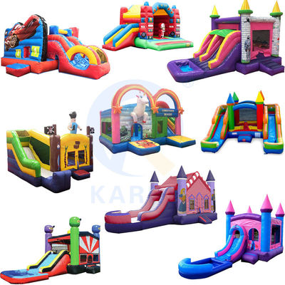 PVC 0,55mm inflável castelo congelado casa de salto combo de deslizamento para aluguel de festa comercial
