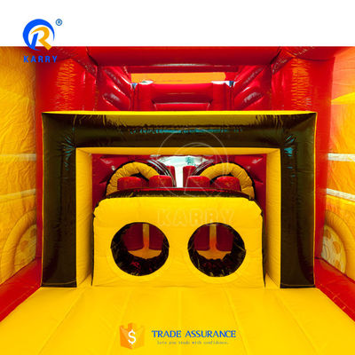 OEM aceitável inflável Grande Caminhão Vermelho Castelo Slide Combo para Crianças com sopro e deslizamento