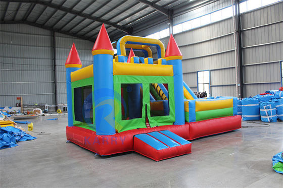 Logotipo do cliente Deslizamento de água inflável Castelo rebentador Combo por 14 anos até Outdoor Play