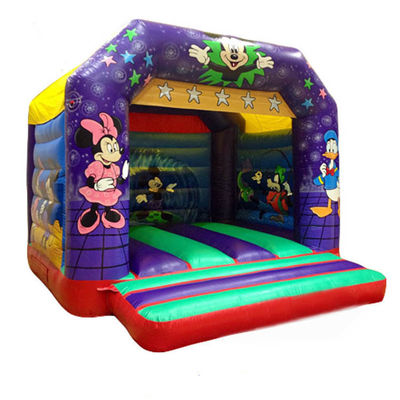 Colorido Minnie Mouse Castelo Salto Inflavel Salto Salto Cartão Animado Casa Salto
