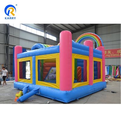Casa de salto inflável de tema de unicórnio personalizado com porta-malas de playground divertida