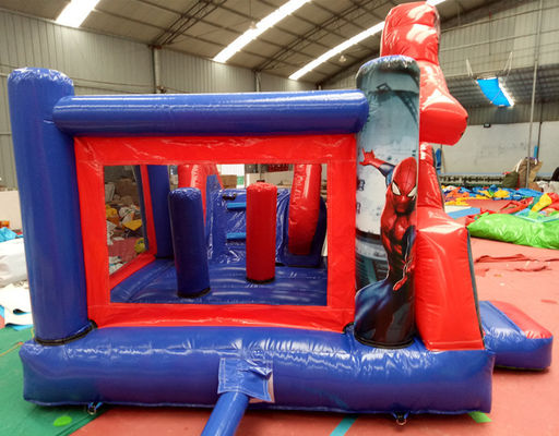Capacidade máxima 100-500 kg Spiderman Casa de salto inflável com piscina de escorregamento e castelo