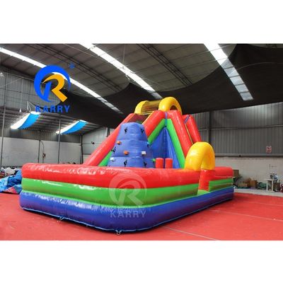 Jogos infláveis de água ao ar livre Castelo salto com deslizamento e escalada combo de parede