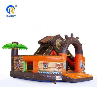 Entretenimento ao ar livre Unisexo PVC inflável Castelo salto com design de navio pirata
