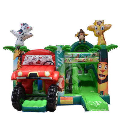 Impressão digital Jungle Adventure Inflatable Bounce House com Slide e Castle Combo