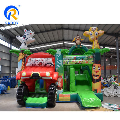 Impressão digital Jungle Adventure Inflatable Bounce House com Slide e Castle Combo