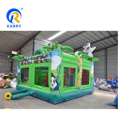 Impressão digital Jungle Adventure Inflatable Bounce House com Slide e Castle Combo