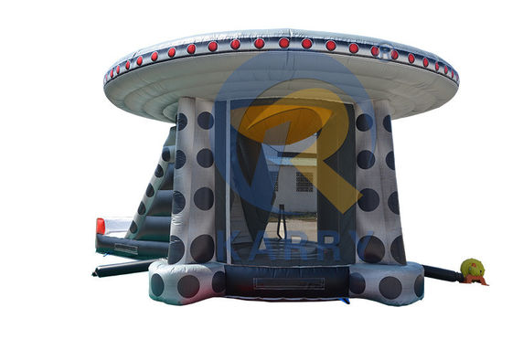 Unisex Outdoor Fun UFO Commercial Inflável Castelo Salto com Slide e Salto Área