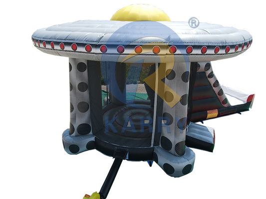 Unisex Outdoor Fun UFO Commercial Inflável Castelo Salto com Slide e Salto Área