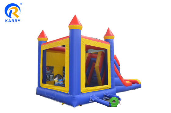 Jogos para crianças personalizados Castelo inflável chuvoso Seco Bouncer Piscina Slide Combo Salto Castelo com Piscina de Slide de Água Idade 14