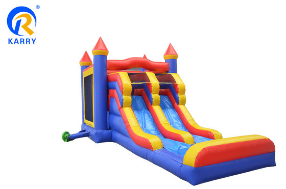 Jogos para crianças personalizados Castelo inflável chuvoso Seco Bouncer Piscina Slide Combo Salto Castelo com Piscina de Slide de Água Idade 14