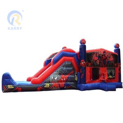 CE certificado portátil Spiderman personalizado inflável combo castelo escorrega para casa de salto