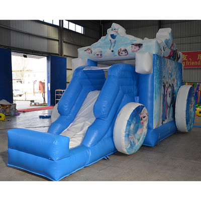 14 anos de carro congelado inflável casa de salto com slide desenho animado popular castelo de salto