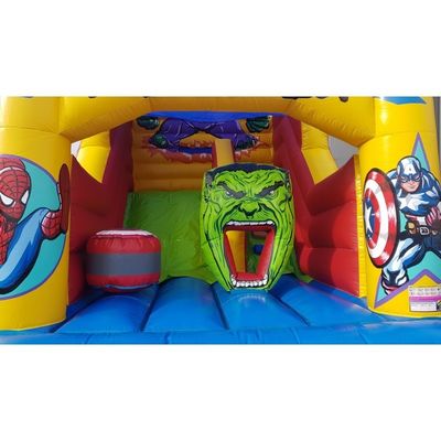 Tamanhos opcionais 3D Monster inflável casa de salto com slide seco combo de salto de ar