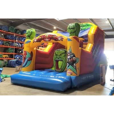 Tamanhos opcionais 3D Monster inflável casa de salto com slide seco combo de salto de ar