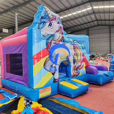 Tamanho personalizado Casas infláveis Casa de salto Slide de água com Rainbow Unicorn Design