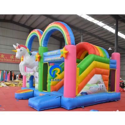 Características Combo inflável Rainbow Unicorn portátil para salto adulto e festa de crianças