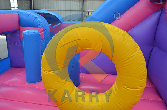 Rainbow Double Unicorn Air Trampoline Slide Inflatable Castle Combo H14ft para Eventos de Festa