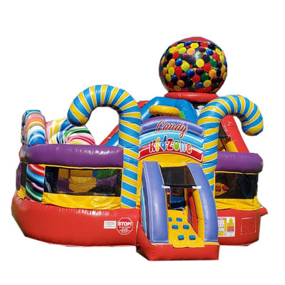 Kidzone comercial inflável Casa de doces tema Castelo Moonwalk Bouncer para casa