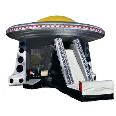 Espaçonave inflável porta-malas castelo combo de slide seco para crianças cor personalizada