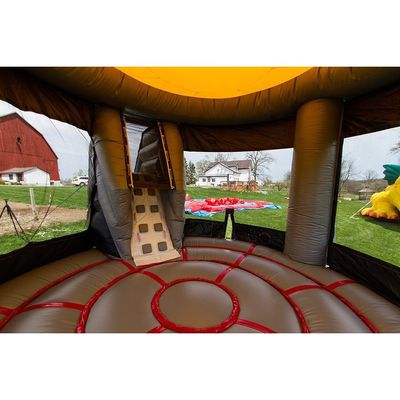 Espaçonave inflável porta-malas castelo combo de slide seco para crianças cor personalizada