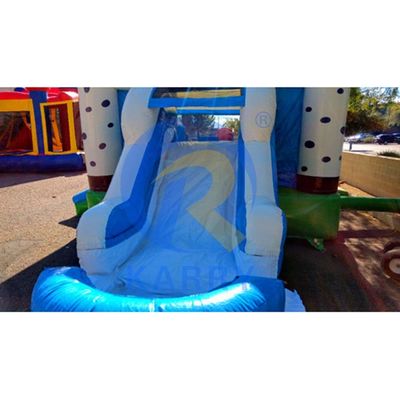 Commercial Rainbow Spotted Unicorn Inflatable Bouncy Castle Combo Slide Aceitável OEM