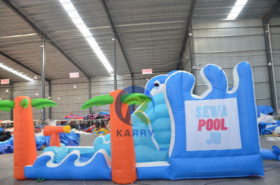 Campo de Jogos Inflável Delfin Whale Castle Slide Combo para Crianças 14 anos e mais