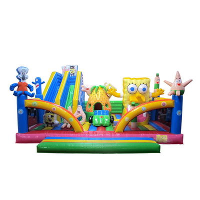 Mostra comercial obrigatória Comércio da Aurora Bob Esponja Bounce Castelo Trampolim com escorrega