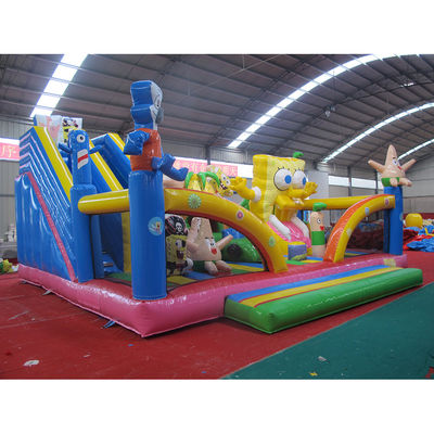 Mostra comercial obrigatória Comércio da Aurora Bob Esponja Bounce Castelo Trampolim com escorrega