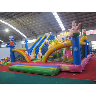 Mostra comercial obrigatória Comércio da Aurora Bob Esponja Bounce Castelo Trampolim com escorrega