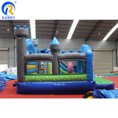 Dimensão personalizada 3D Rainbow Unicorn Castle combinação de deslizamento de água perfeito para festas