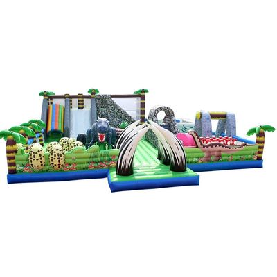 Certificado CE Trampolim Inflavel portátil Dino Combo City Slide para crianças