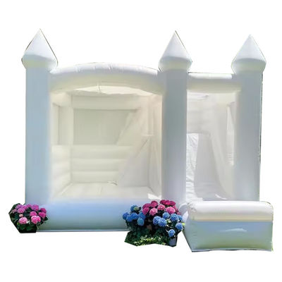 Outdoor Kids Party Must-Have Branco Inflável Casamento Bounce House com Slide