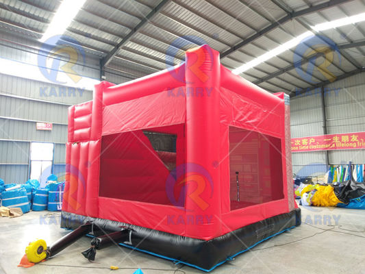 Unisex inflável do tema da estação de bombeiros casa de segurança com salto de slide combo