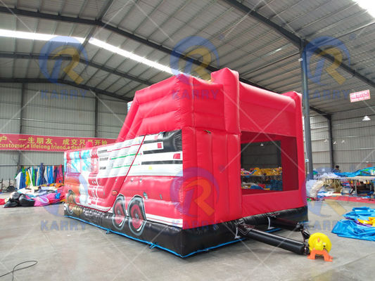 Unisex inflável do tema da estação de bombeiros casa de segurança com salto de slide combo