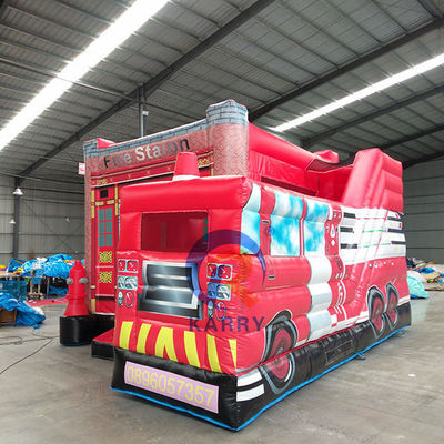 Caminhão de bombeiros Slide inflável Combo para aluguel de festas Faixa etária 14 anos até