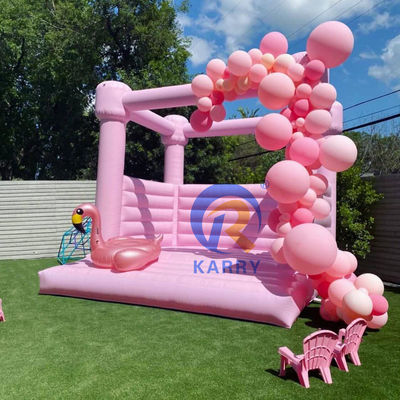 Unisex Castelo de Salto Inflável Rosa Branca para Casamento e Aniversário