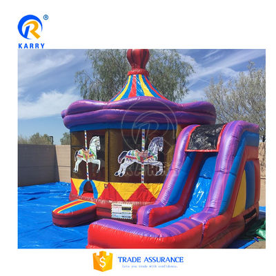 Cartão inflável Bouncer tema Commercial Combo Slide com Pool Blower With Blower