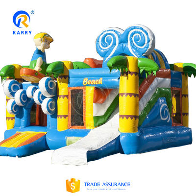 Cartão inflável Bouncer tema Commercial Combo Slide com Pool Blower With Blower