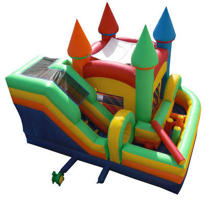 Cartão inflável Bouncer tema Commercial Combo Slide com Pool Blower With Blower
