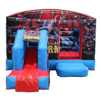 Entretenimento ao ar livre Homem-Aranha Bouncer inflável Castelo Slide e casa de salto